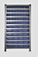Állvány ládákkal 100 x 230 mm - 24 db, 100 x 115 mm - 40 db (4 modell)