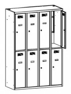 Fém szekrény csökkentett magassággal MSum 342S szélessége 1200 mm
