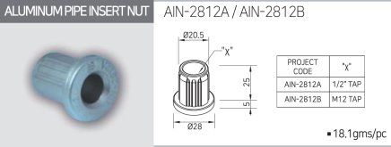 Belső dugó AIN-2812B menettel - 1