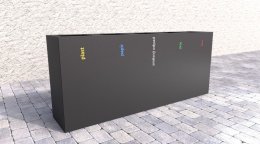 Acél V kültéri szemetes válogatott hulladékok számára