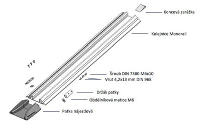 Sínes leszállótalp - rögzítés ragasztással - 2