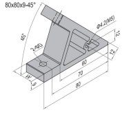 Szög 45°, 80x80x9 mm - 2