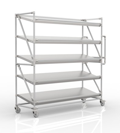 Ládatartós kocsi 1700 mm széles ferde polcokkal, SP17040 (3 modell) - 1
