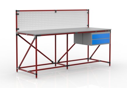 Műhelyasztal perforált panellel 2000 mm széles, 24040838 - 2