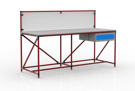 Műhelyasztal perforált panellel 2000 mm széles, 24040837 - 2