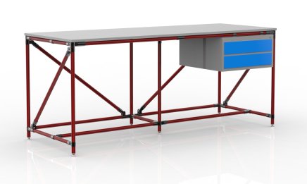 Műhelyasztal két fiókos konténerrel, szélessége 2000 mm, 240405314 - 2