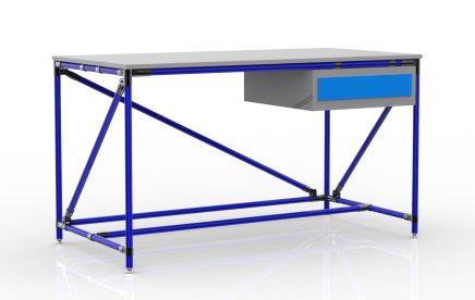 Műhelyasztal egy fiókos konténerrel 1500 mm széles, 24040537 - 3