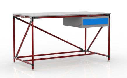 Műhelyasztal egy fiókos konténerrel 1500 mm széles, 24040537 - 2