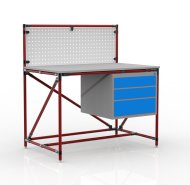 Műhelyasztal csőrendszerből perforált panellel 240408315 (3 modell) - 2