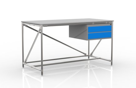 Konténeres műhelyasztal két fiókkal, szélessége 1500 mm, 24040538 - 4