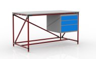 Műhelyasztal három fiókos konténerrel, szélessége 1500 mm, 24040539 - 2