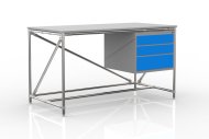 Műhelyasztal három fiókos konténerrel, szélessége 1500 mm, 24040539 - 4