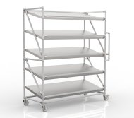 Polcos kocsi 1500 mm széles ferde polcokkal ellátott ládákhoz, SP15060 - 1