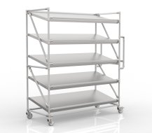 Polcos kocsi 1500 mm széles ferde polcokkal ellátott ládákhoz, SP15060