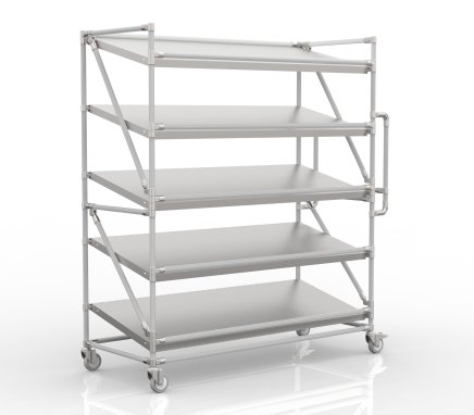 Polcos kocsi 1500 mm széles ferde polcokkal ellátott ládákhoz, SP15060 - 1