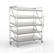 Polcos kocsi 1500 mm széles ferde polcokkal ellátott ládákhoz, SP15060 - 4