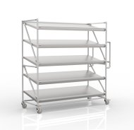 Polckocsi 1700 mm széles ferde polcokkal ellátott ládákhoz, SP17060 - 1