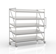 Polckocsi 1700 mm széles ferde polcokkal ellátott ládákhoz, SP17060