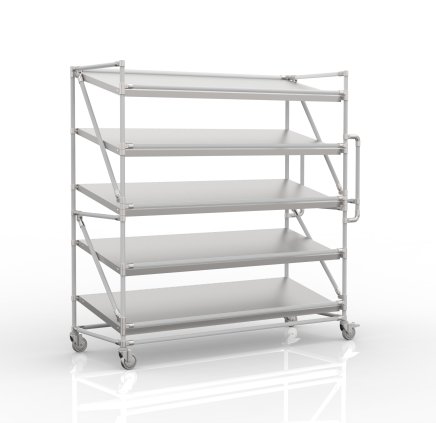 Polckocsi 1700 mm széles ferde polcokkal ellátott ládákhoz, SP17060 - 1