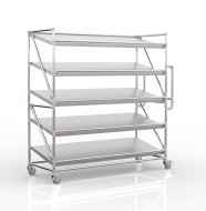 Polckocsi 1700 mm széles ferde polcokkal ellátott ládákhoz, SP17060 - 4