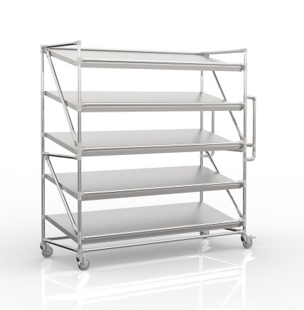 Polckocsi 1700 mm széles ferde polcokkal ellátott ládákhoz, SP17060 - 4