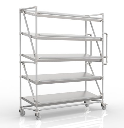 Ládatartós kocsi 1500 mm széles ferde polcokkal, SP15040 (3 modell) - 1