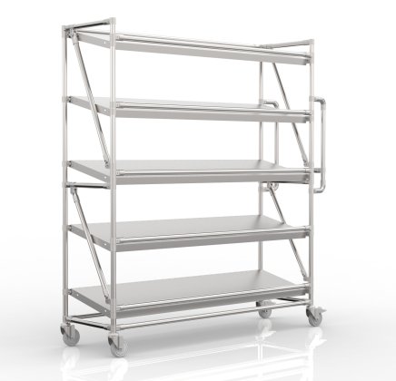 Ládatartós kocsi 1500 mm széles ferde polcokkal, SP15040 (3 modell) - 4