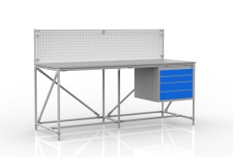 Műhelyasztal perforált panellel, szélessége 2000 mm, 240408310